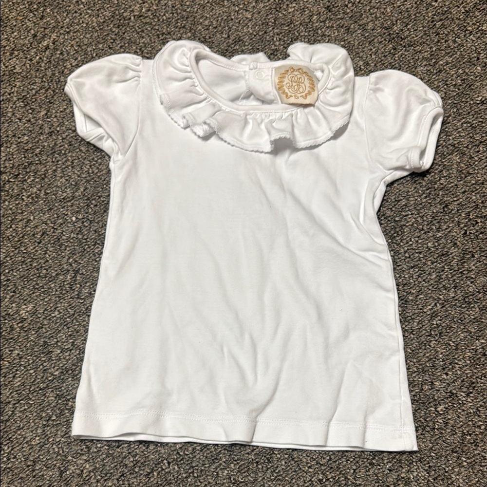 Beaufort Bonnet White Kids Shirt with Ruffled Collar